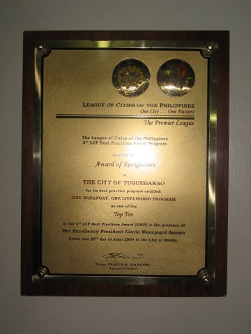 2004 LCP Best Practices Award (Top 10) - One Barangay, One Livelihood Program